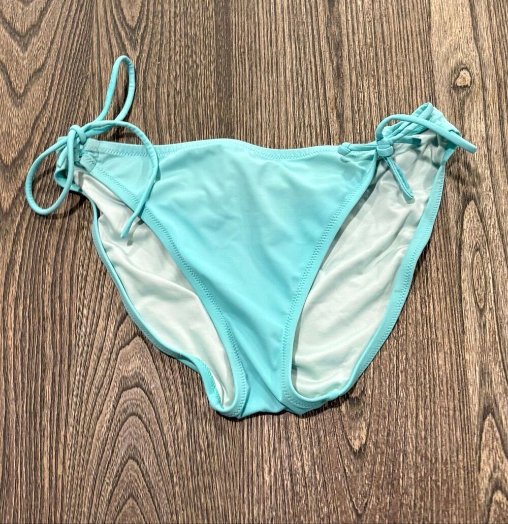 Victoria's Secret Women's Adjustable Side Ties Bikini Bottom Light Blue Large